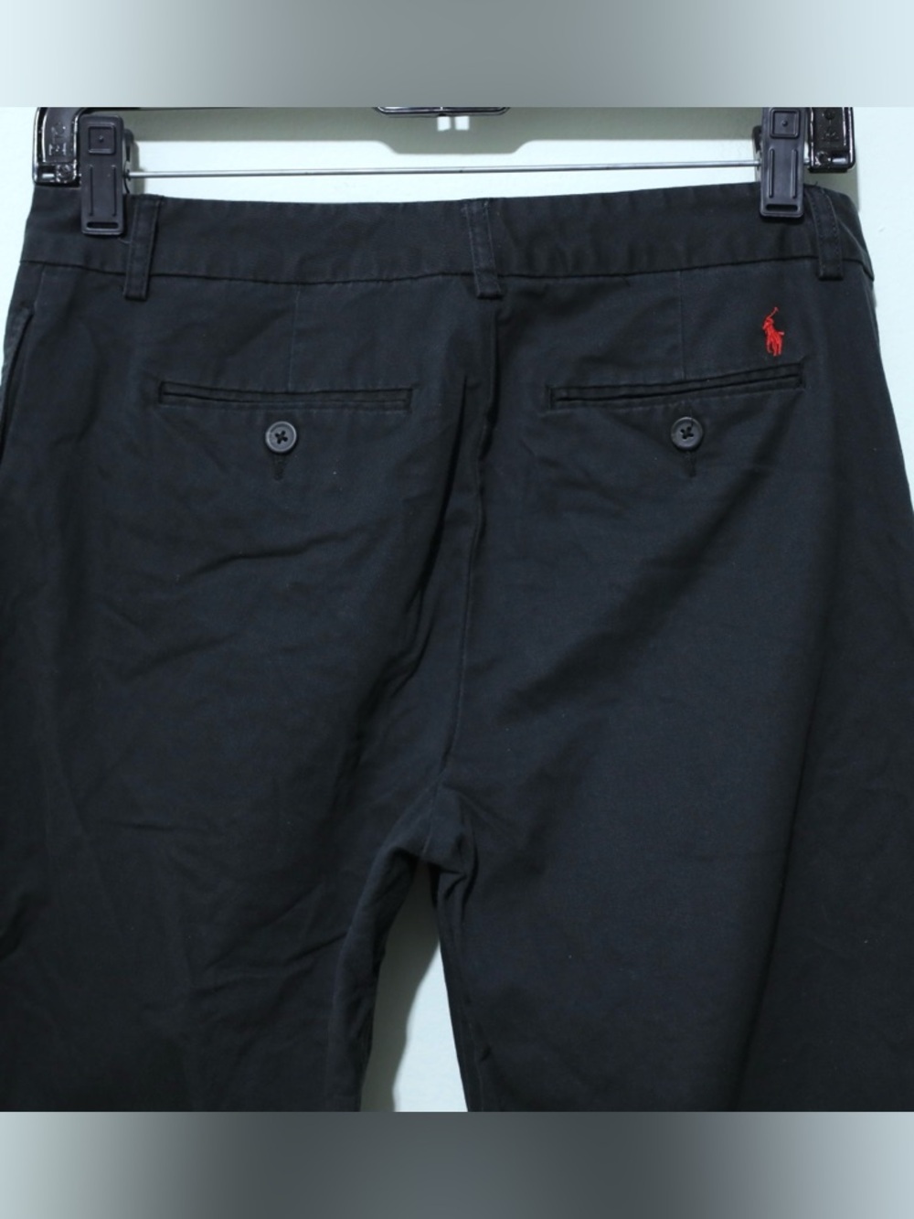 Polo Ralph Lauren Womens 18 Black Stretch Chino Pants Straight Leg Flat Front